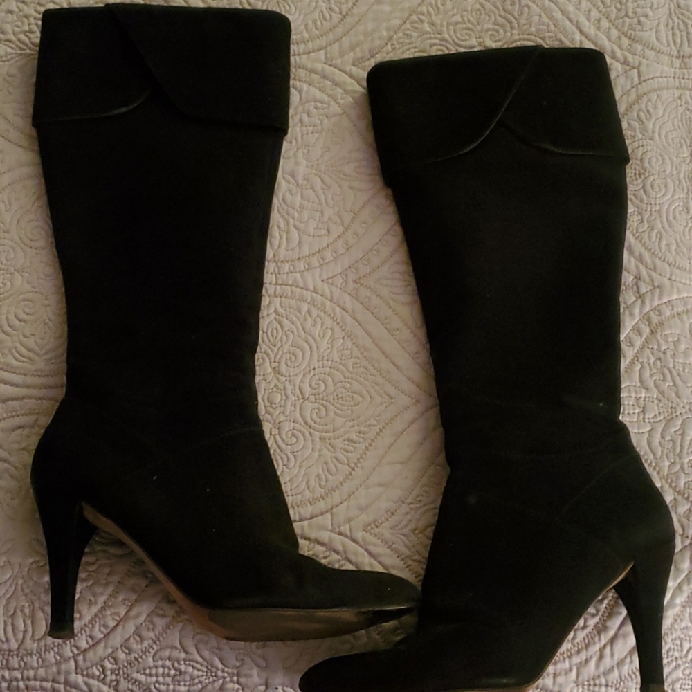 Enzo Angiolini black suede knee high boots